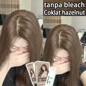 Tanpa bleach ! Pink coklat Hair Color 200ml pewarna rambut cat rambut ! grey brown milk tea color kopi caramel abu-abu Hijau olive coklat hazelnut Hair Colors ! Cat sendiri dengan mudah Merawat kulit kepala tak merusak rambut new color Raspberry Red