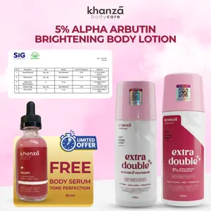 [KHANZA] LOTION 20X DOSTING  3 PCS Set Day Lotion Cream 2in1 + Body Serum-  AMAN BPOM - 100 ML