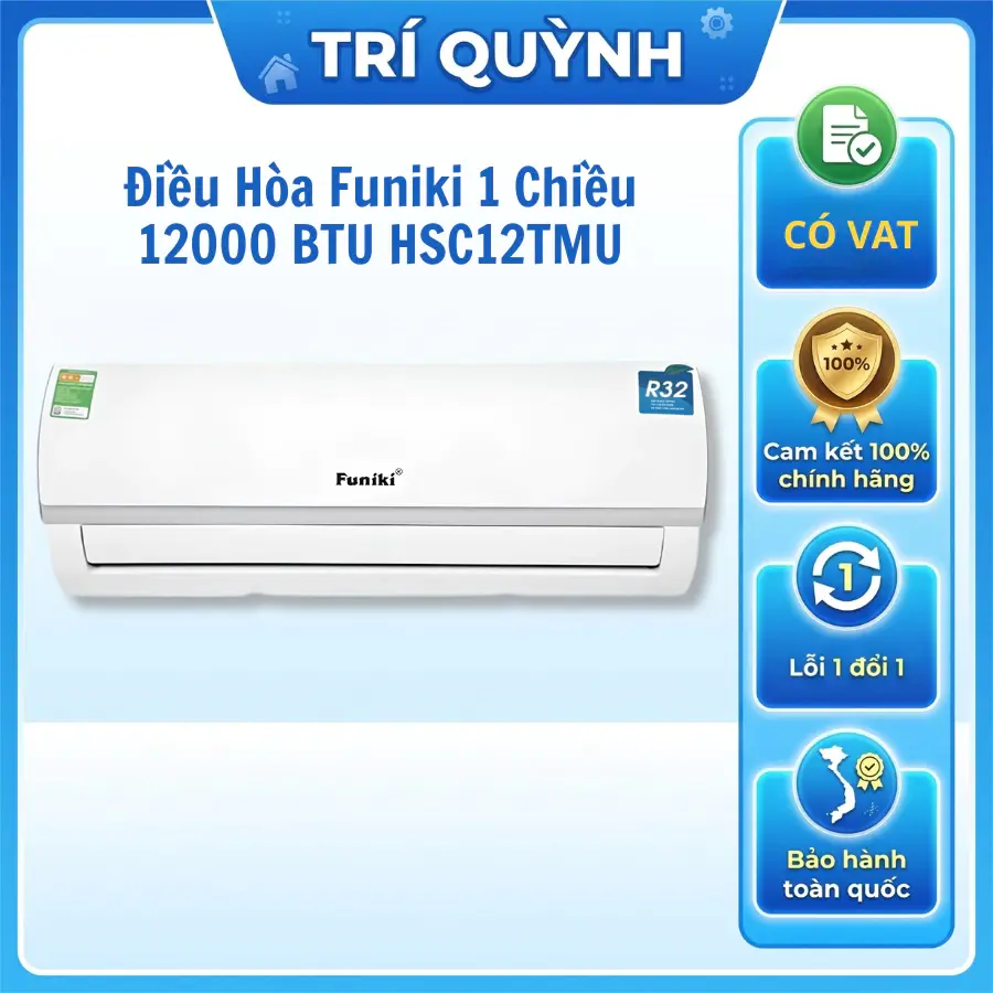 ĐIỀU HÒA FUNIKI 12000 1 CHIỀU THƯỜNG (MONO) MÃ HSC12TMU