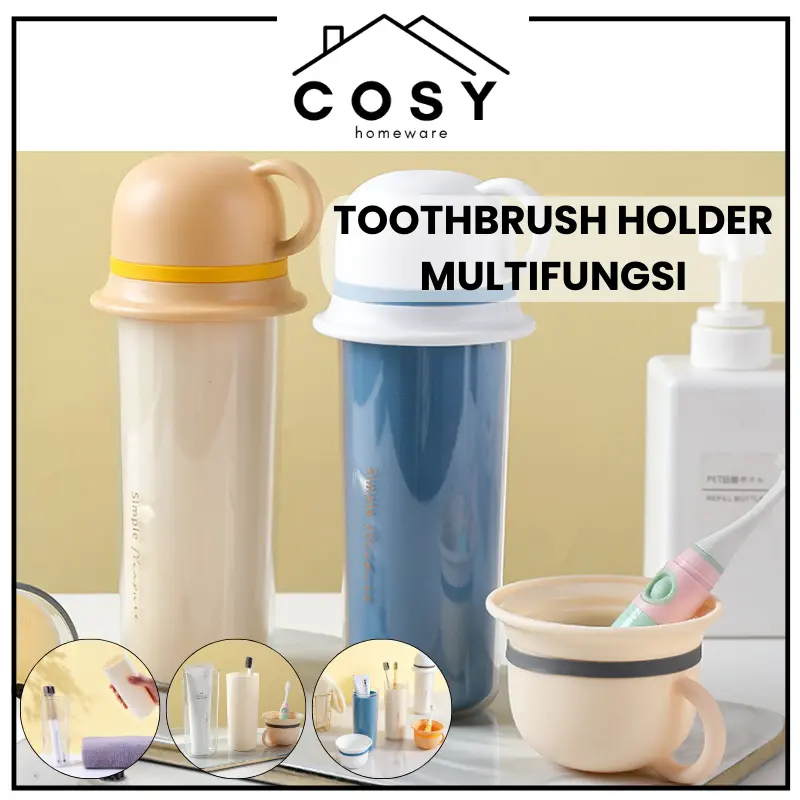 COSY Tempat Sikat Gigi Kotak Sikat Gigi Dan Odol Travel Gelas Sikat Gigi Toothbrush Holder Multifungsi