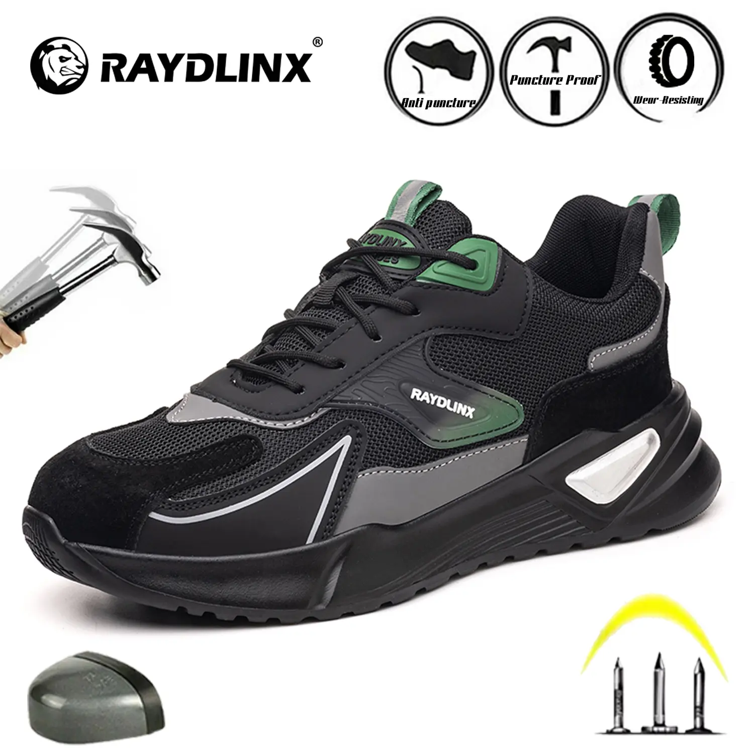Steel Toe Shoes for Men Women Comfortable Safety Shoes Lightweight Breathable Working Sneakers Indestructible Construction Work Shoes Boy Footwear