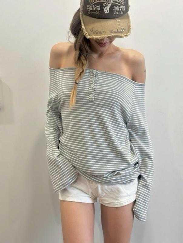 Áo tay dài SWEATER trễ vai basic hàn quốc phong cách tối giản dễ kết hợp với nhiều loại quần áo khác