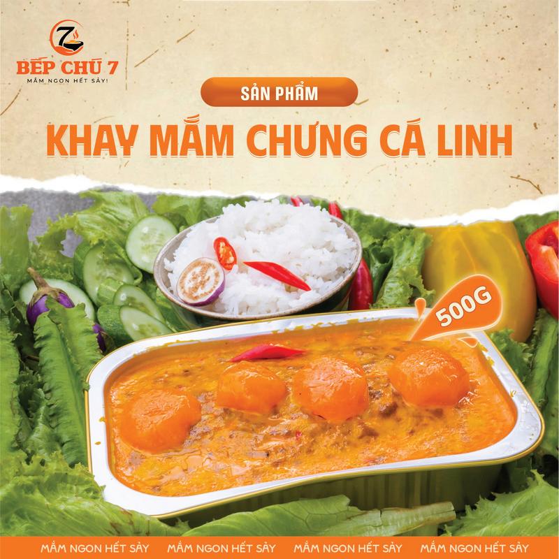 Mắm chưng Trứng Muối Bếp Chú 7, mắm Cá Linh, vị miền Tây, khối lượng 500g - Bếp Chú 7