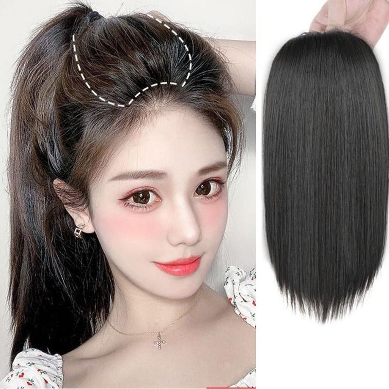 Sambungan Rambut Alamiah Gebu, Warna Hitam, Untuk Wanita, Meningkatkan ...