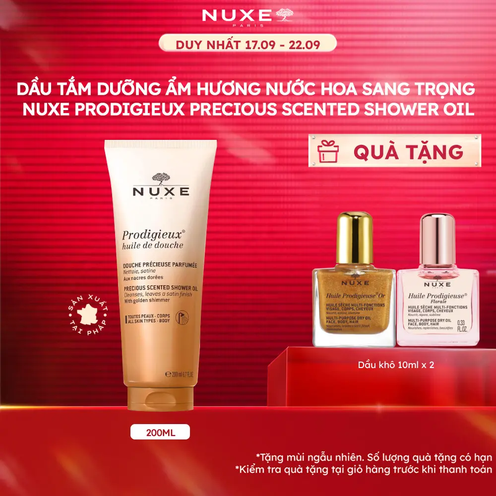 Dầu Tắm Dưỡng Ẩm Hương Nước Hoa Sang Trọng Nuxe Shower Oil 200ml