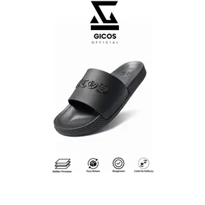 GICOS Sandal Slide VANO 01 Hitam Premium Empuk Anti Slip Unisex Pria & Wanita Nyaman Seharian sendal kasual slide in black smith antiselip elegant slippers selop fleksibel jalan sliders