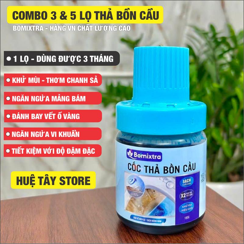 COMBO LỌ THẢ BỒN CẦU- Độ Đậm Đặc Cao-BOMIXTRA -Hàng VIỆT NAM- mùi chanh sả khử mùi khử khuẩn ngăn mảng bám ố vàng hàng VIỆT NAM A1
