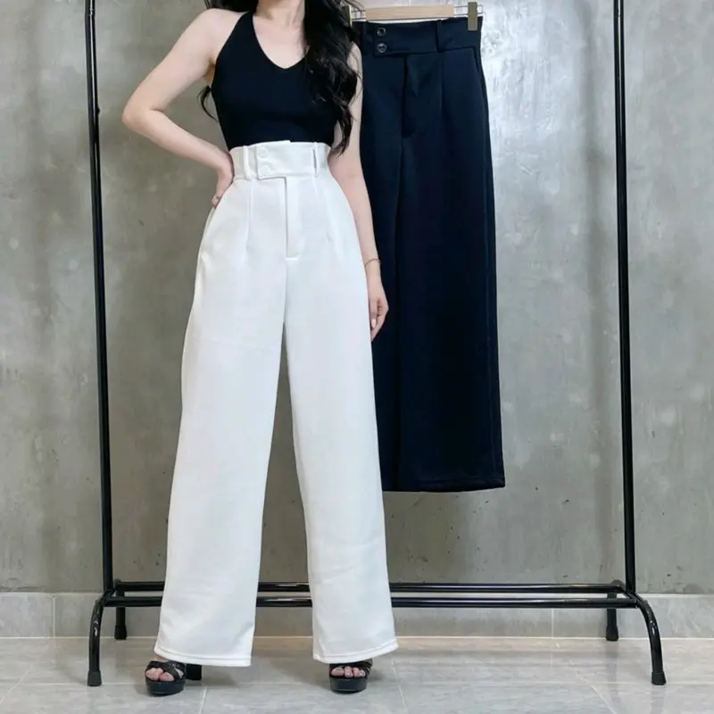 highwaisted doubble button cullote premium scuba 3