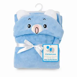 Selimut Bayi Topi Boneka 3D / Selimut Bayi Karakter Fleece katun