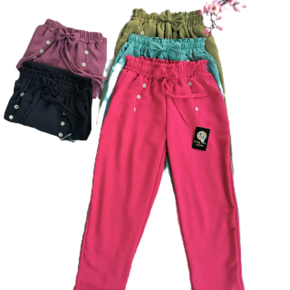 Celana Crinkle Anak Perempuan 4-14 Tahun Fashion