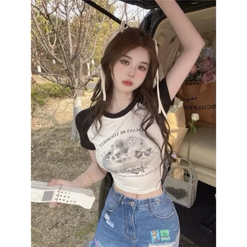 Crop Tee Wanita Always Be Your Self Rib (LD80 , P40) crop top  Baju atasan Casual Fit Remaja 5