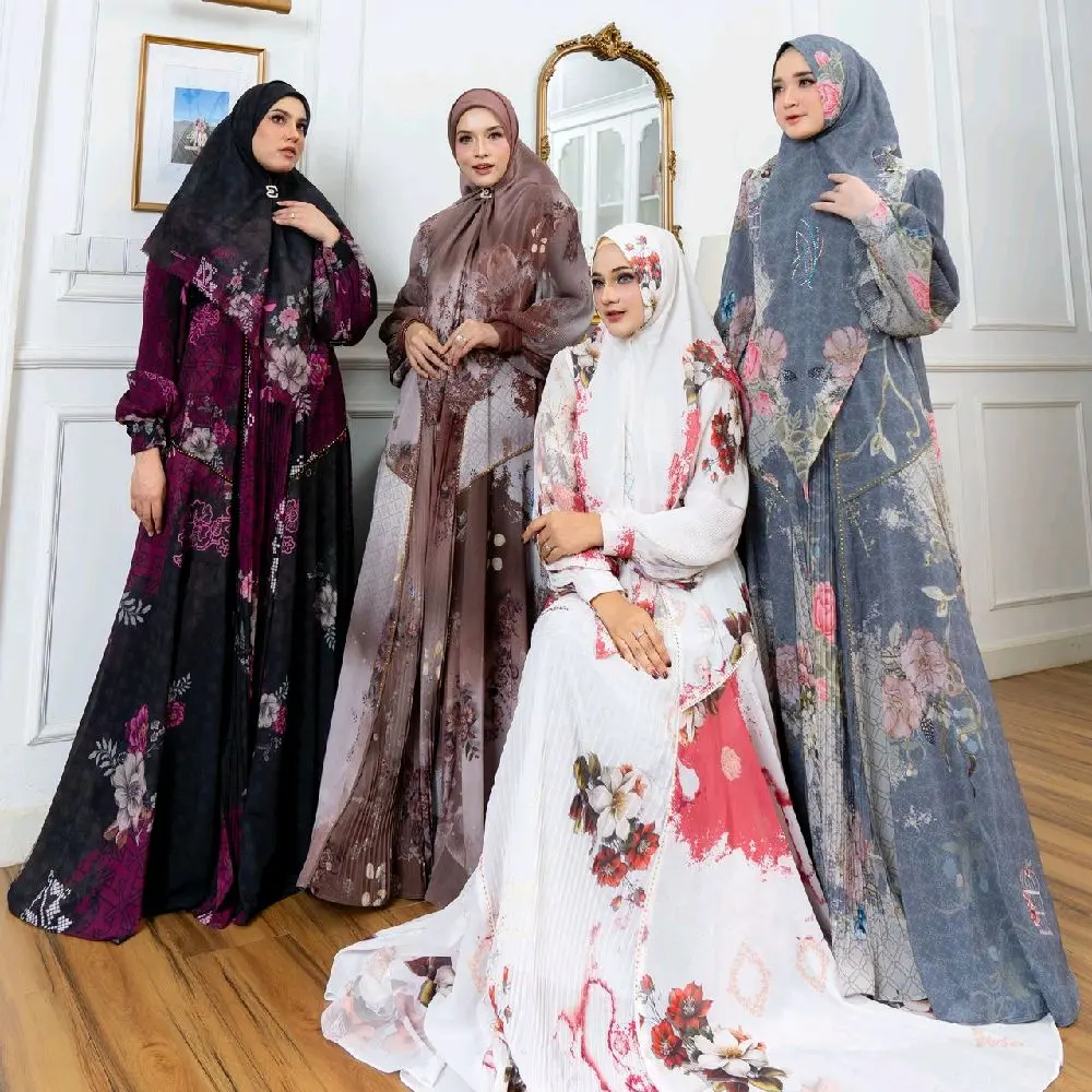 FLOELLA SYAWAL SERIES BY ELDEENA SYAR'I, GAMIS PESTA, GAMIS MEWAH, GAMIS CANTIK, GAMIS PREMIUM, GAMIS PRINTING.