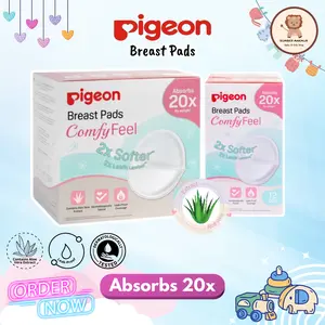 PIGEON Breast Pad ComfyFeel Isi 12/50 PCS | Breast Pad Stay Dry All Day / Penyerap Asi Ibu Menyusui