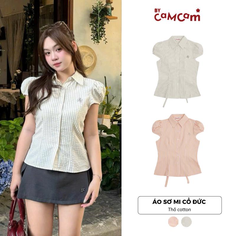 Áo Sơ Mi CỔ ĐỨC Chiết Eo Tay Nhí Hàn Quốc Caily Shirt Bycamcam Nữ Tính CE04