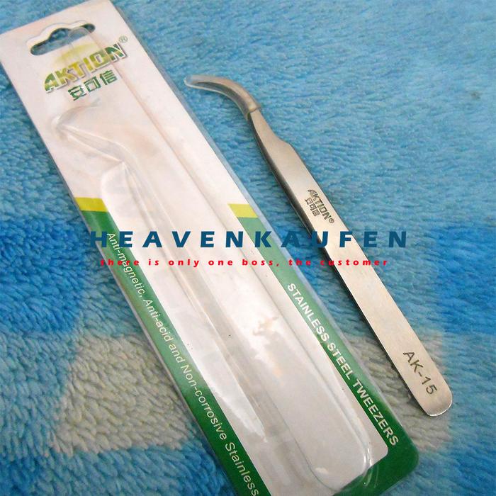 Gambar Pinset Tweezer Anti Acid Stainless Aktion Ujung Bengkok Melengkung High Qualitty - aktion dari Heaven Kaufen Kota Malang Tokopedia