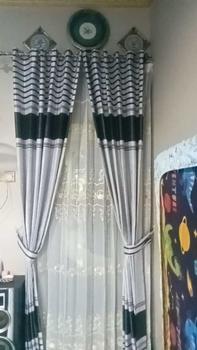 Product Review of gorden jendela rumah bahan blackout semi bludru motif embos model smokring from a**i 0