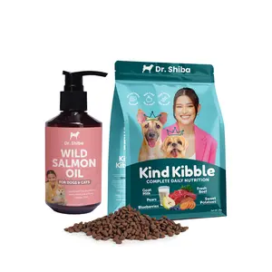 Bundle Dr. Shiba Kind Kibble 1.5kg & Salmon Oil | Makanan Anjing Tinggi Protein - Minyak Ikan Salmon Premium
