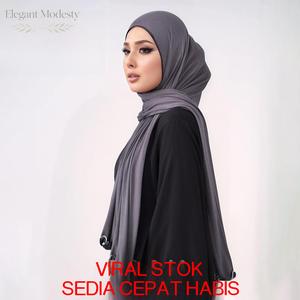 Tudung Wanita Warna Solid Gaya Etnik Berumbai Sutera-Kapas dengan Tali Ikat, Ringan dan Mengalir, Boleh Digulung Sebagai Selendang Panjang, Siri Mewah Premium Bawa Diamond Cotton Mermaid, Edisi Perayaan Eid.