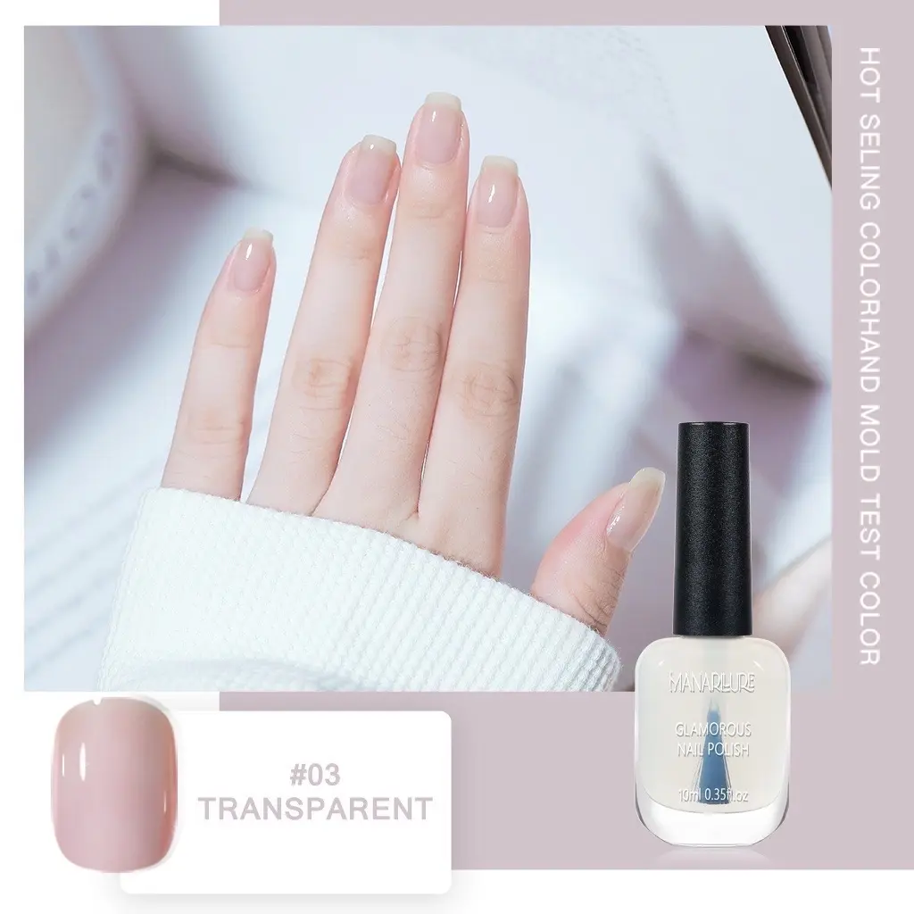 manarllure M 03 transperent bening glossy nail polish kutek peel off di kelupas halal