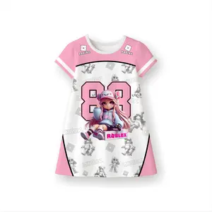 Dress Anak Roblox Pink  Cantik Lucu Bahan Dryfit Serena di pake Adem Nyaman