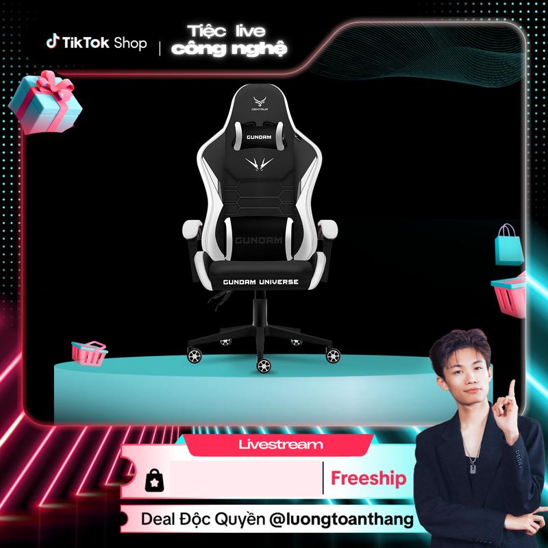 [ CENTAUR X Luongtoanthang721 ] Ghế Gaming Centaur Gundam PRO Universe - Khung Thép Chắc Chắn, Da PU Cao Cấp, Cơ Ngả 135 Độ | Centaur Việt Nam