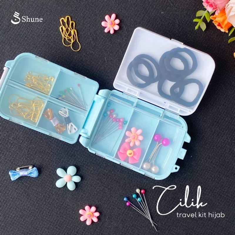 Shune-Travel Kit Hijab Box Tempat Jarum Pentul Peniti -Cilik 1