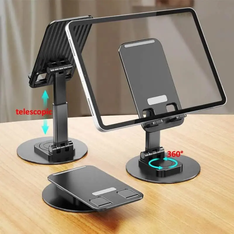 NEW Aluminum Alloy Mobile Phone Holder Material 360° Rotation Eight-term Regulation Support Tablet Stand (4.7"-12")