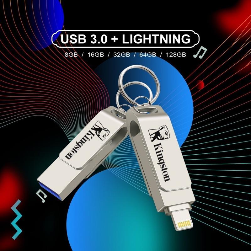 BS67 - OTG Flashdisk 1TB iOS, iPad, PC, USB 3.0, 2 IN 1, Venda Quente, Prata OTG Pen Drive FOR IPHONE Komputer 8