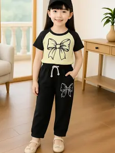 Baju Anak Perempuan Motif Pita Setelan Anak Perempuan Manis Viral Terbaru