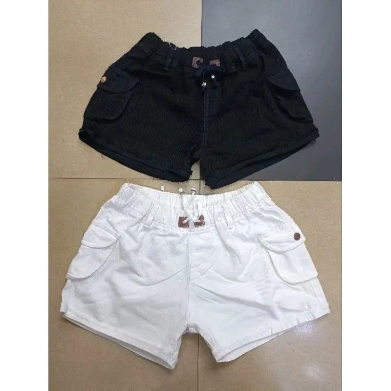 CELANA JEANS HOTPANT KARGO HITAM DAN PUTIH 27-34