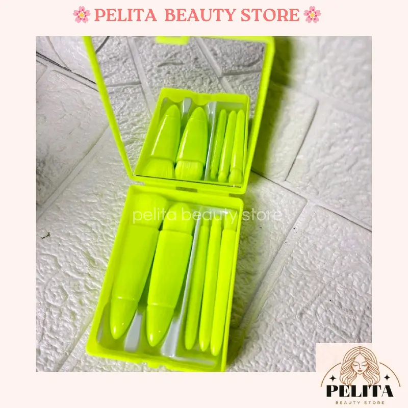 Kotak box make up 5 kuas brush + cermin set 5 in1  makeup kosmetik portable 8