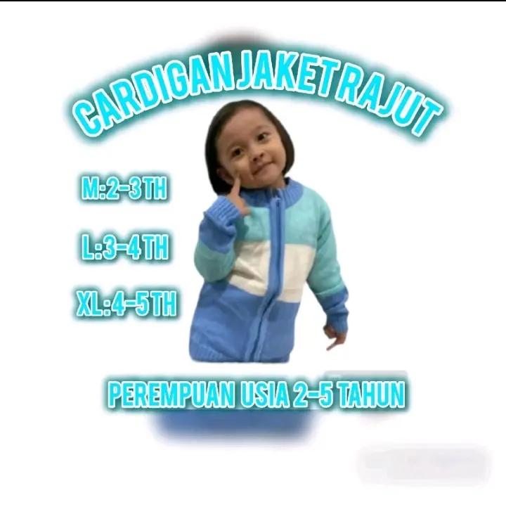 Jaket rajut anak usia 2-6 tahun zipper Perempuan /laki-laki Kids 1