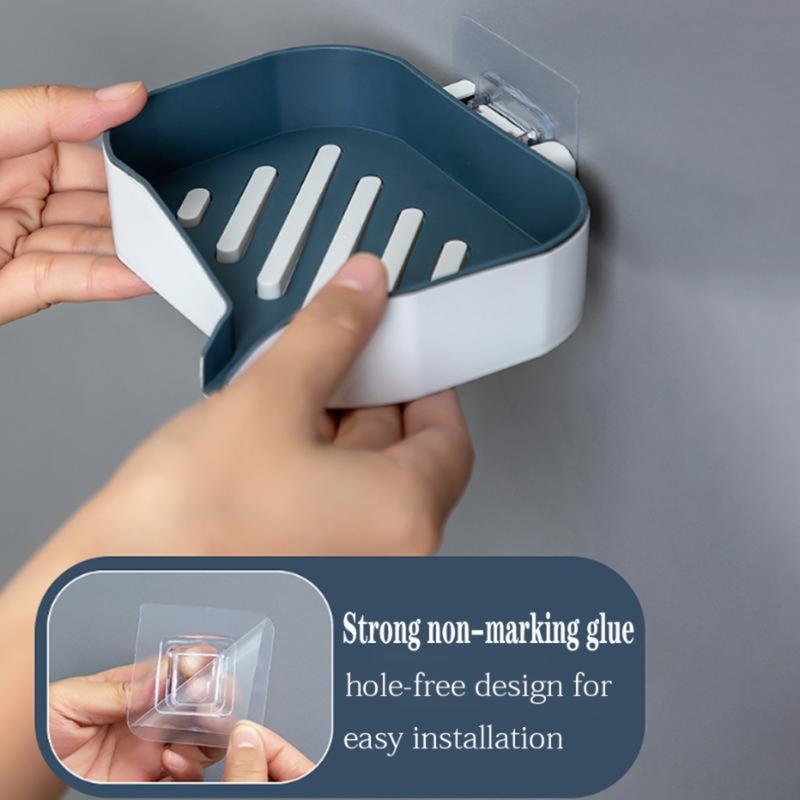 Double Layer Soap Box Soap Holder Wall-mounted Household Bathroom Drain Soap Dishes Toiletries Organizer Storage 1