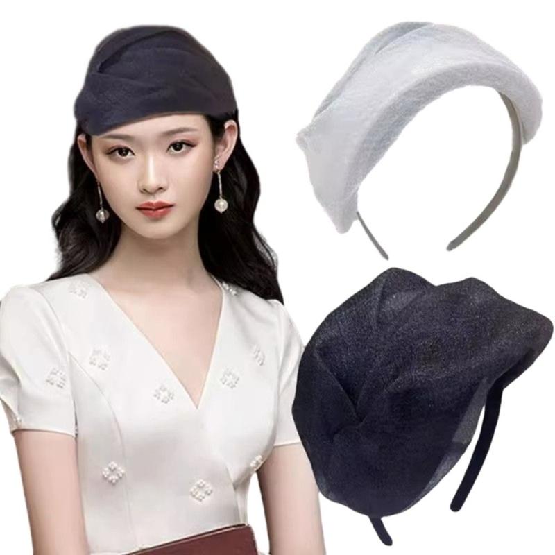 Băng Đô Nửa Mũ, Dệt Kim Hạt, Phong Cách Cổ Điển, Vòng Tóc Lưới Nhựa, cài tóc, Băng Đô Hình Mũ Phong Cách Pháp, Dành Cho Nữ Women Thun 7