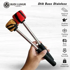 Stik Pemukul Bass Hadroh Stick Bas Habsy Banjari Bahan Steinless Satuan Pakai Busa Asli Drum
