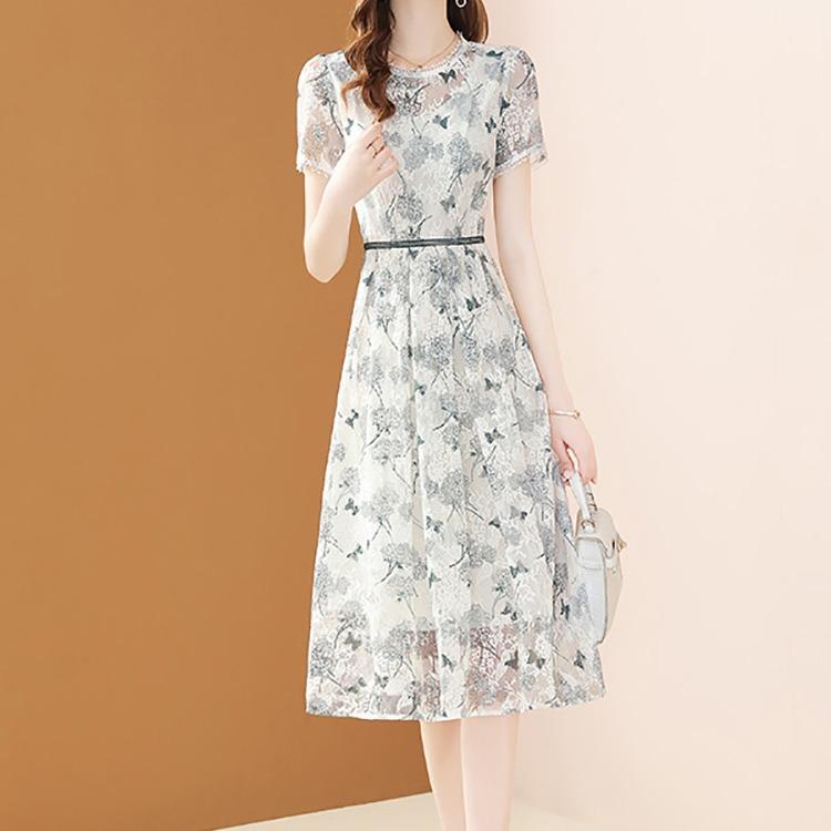 HELIAR French Vintage Printed Lace Dress Women 2022 Summer New Floral…
