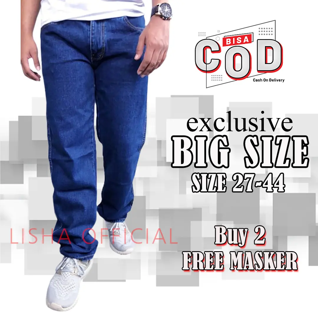 Celana Panjang Pria Jeans Standart Reguler Jumbo Big Size