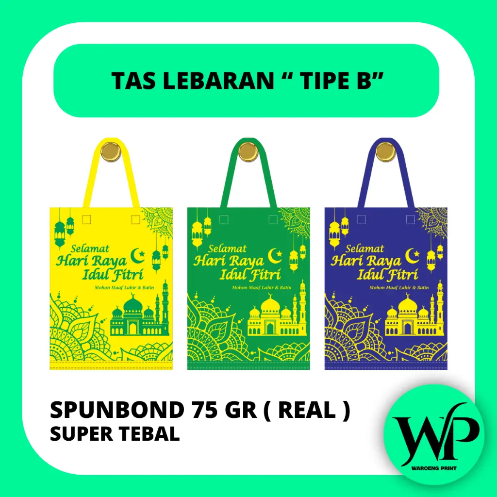 Tas Bingkisan Parcel Type B 75gr | Spunbond Lebaran Idhul Fitri 1446 Hijriah 2025