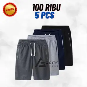 TERLARIS !! 100 RIBU DAPAT 5 PCS CELANA PENDEK BROADSHORT BABY TERRY PREMIUM Saku Zipper Resleting Bahan Babyterry Fleece Nyaman katun boxer