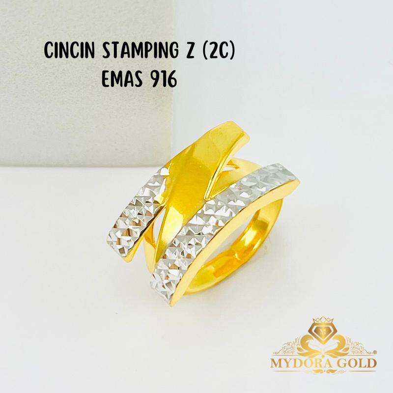 MYDORA Cincin Stamping Z (2C) l EMAS 916/22K - TikTok Shop Malaysia