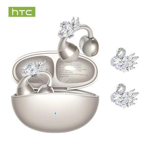 Fon Telinga Tanpa Wayar HTC NE56, 100% Tulen, Reka Bentuk Klip Teguh, Gelung Telinga, Sokongan Terjemahan Dua Hala Masa Nyata, Perlindungan Kejutan, Kalis Air IPX4, Sesuai untuk Perjalanan Perniagaan Global dan Pembelajaran Bahasa.