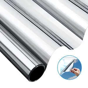 235M One Way Mirror Window Film Vinyl SelfAdhesive Reflective Solar Film Privacy Window Tint   Silver Glass Sticker
