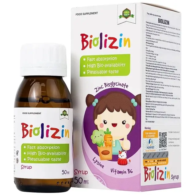 THỰC PHẨM BỔ SUNG BIOLIZIN KẼM ĂN NGON CHO BÉ (50ml) 0