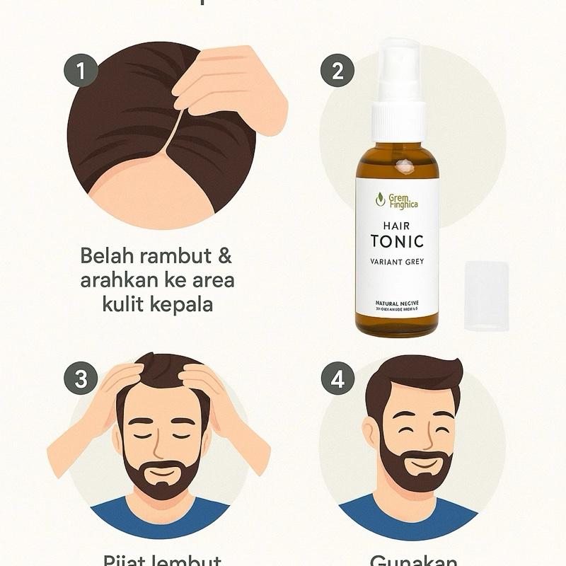 Hair Tonic Uban Green Angelica Menghitamkan Rambut Putih Nutrisi Rambut anti grey hair hitam extract Cat Dye Pria Pewarna 5