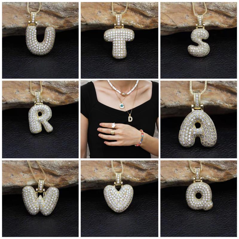 Vòng Cổ Thời Trang, Không Phai Màu, Vòng Cổ Phổ Biến Với Zircon Dát Vi Mô Đồng, Mặt Dây Chuyền 26 Chữ Cái Tiếng Anh Dây Chuyền Xương Đòn Tinh Tế, Từ Châu Âu Và Châu Mỹ Titan Nữ Women Hoa