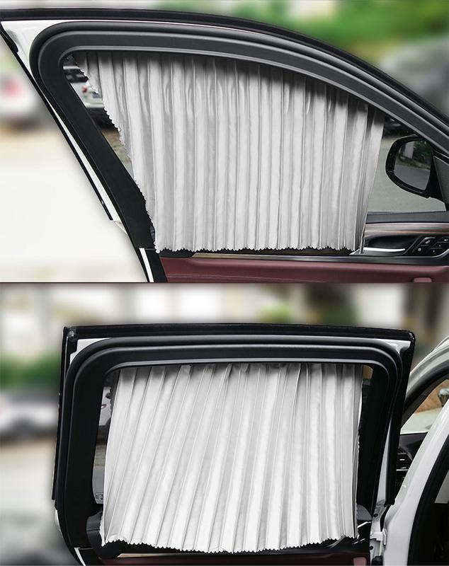 Product Introduction of Auto Curtain Private Car Automatic Retractable Magnetic Suction Window Track Glass Light Blocking Anti-Ddos Insulation Shade Cloth 14