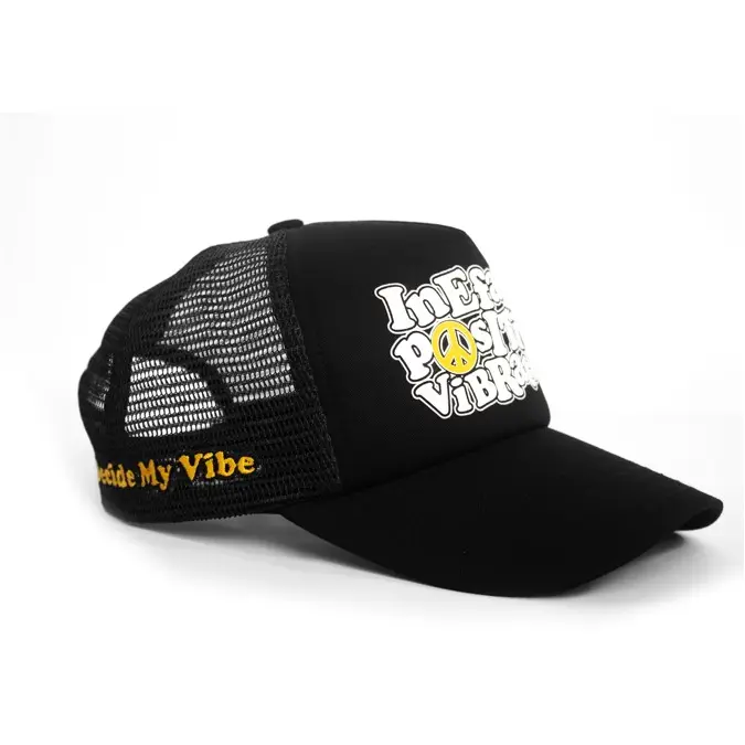 Inefable Trucker Hat Postive Vibration Black Topi topi carhartt