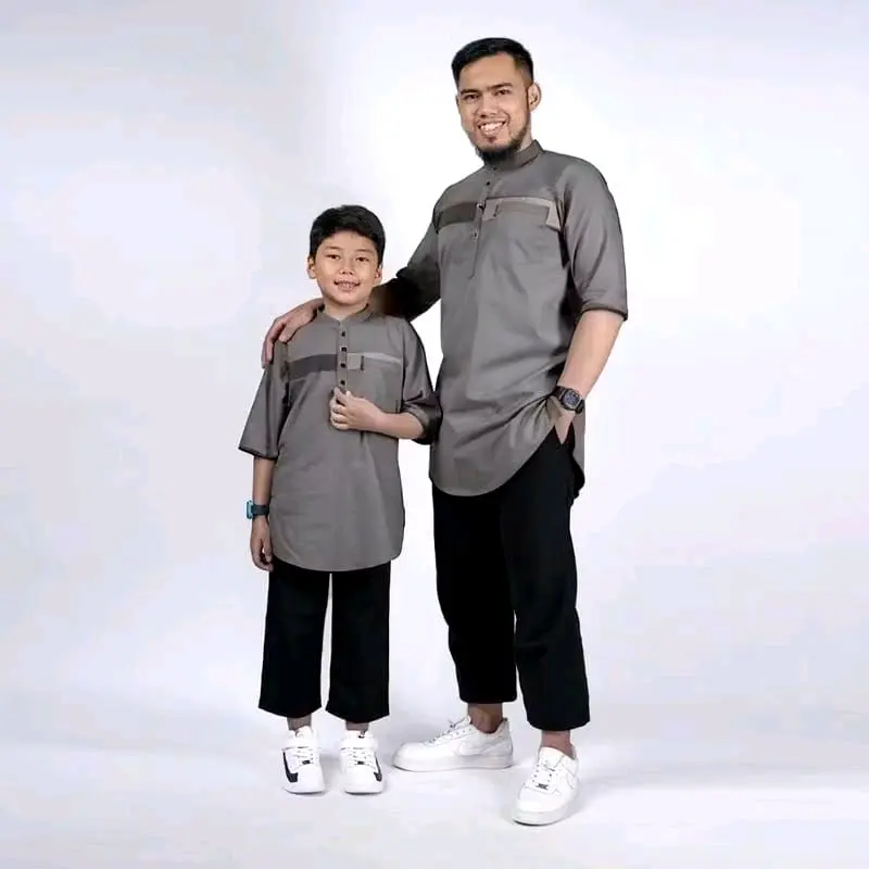 Baju Koko Kurta Dewasa Warna Coklat Mahogany Lengan Pendek 3/4 | Koko Kurta Pria Dewasa Model Terbaru 4