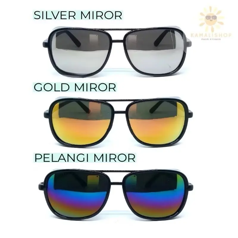 KACAMATA HITAM PUNK SAFETI RETRO AVIATOR PRIA(FREE SARUNG+LAP) Sunglasses Eyewear