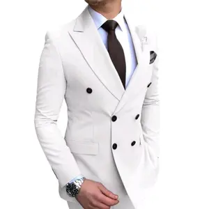 Jas pria dewasa premium elegan warna putih polos